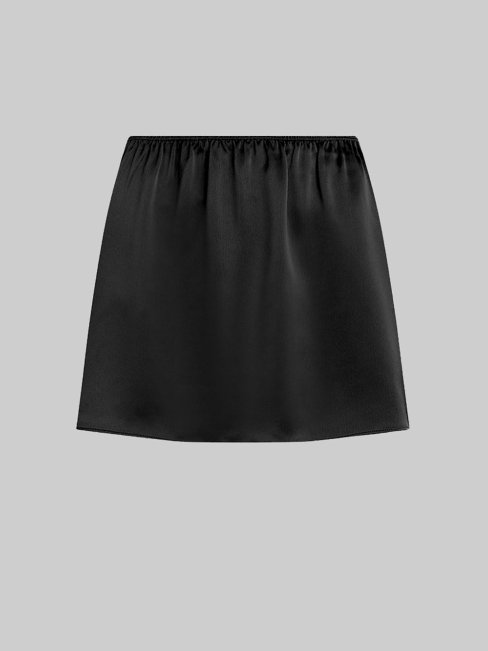 LESET Barb Satin Black Mini Skirt